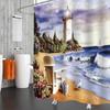 Garden Decor Shower Curtain Flower Sea Tulip Hyacinth Colorful Floral Nature Scenery Fabric Bathroom Curtain Polyester with Hook