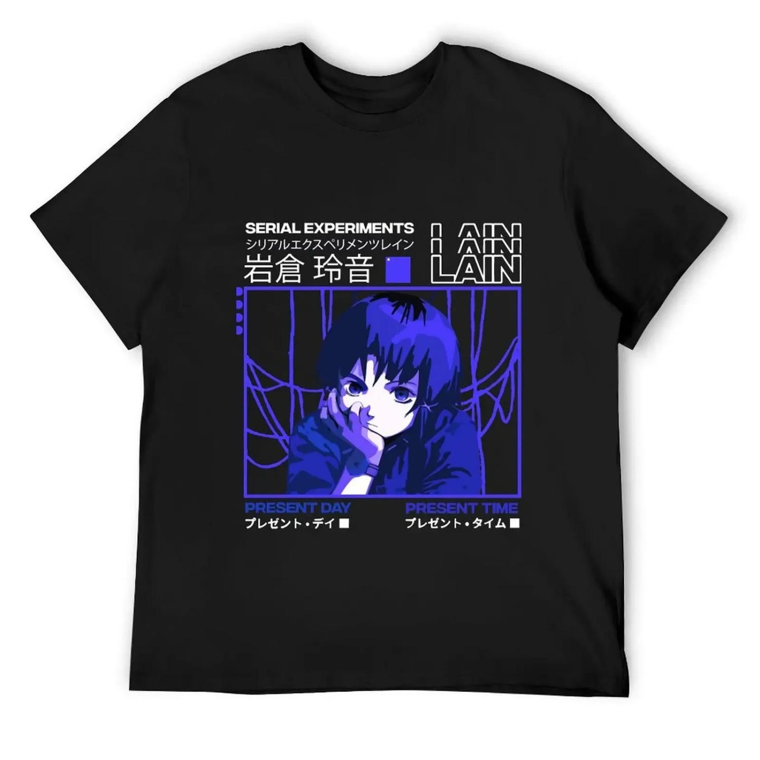 

Serial experiments lain darker T-Shirt blue archive topping street wear vintage t shirt men XXXXXL чорний