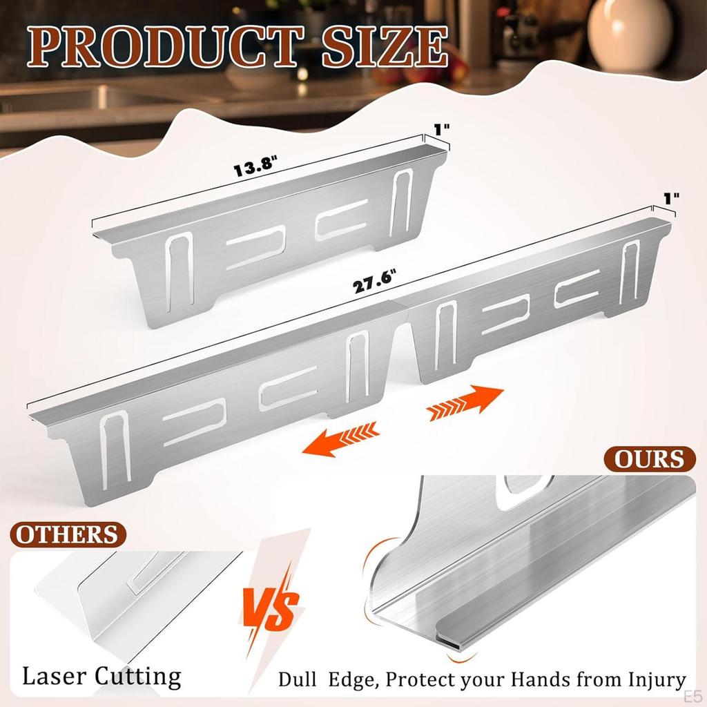 Cover Set for Hob Panels, Adjustable Length between Worktop And Kitchen Tap