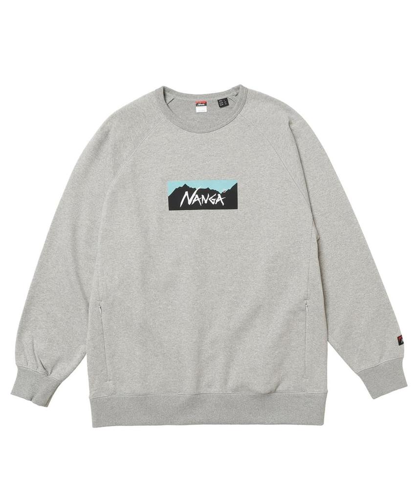 NANGA ECO HYBRID BOX LOGO SWEATSHIRT L for Men and Women (Color Gray, Size M)