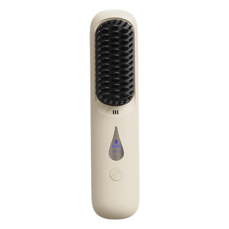 

Battery Powered Straightener Brush For Most Hair Types Featuring Fast Heating And Lightweight Portable Design жёлтый