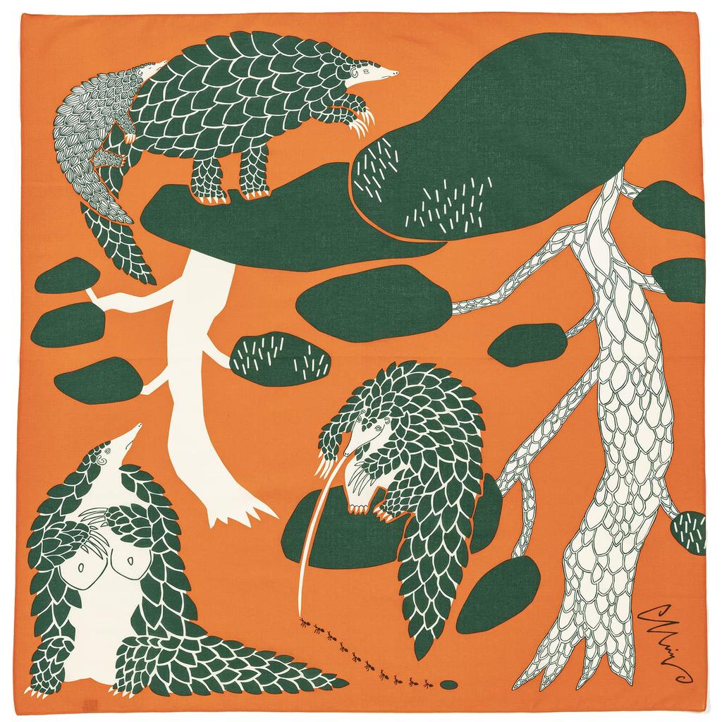 Kusunokibashi Monori Furoshiki Pangolin Tree Made in Japan [moritaMiW] [M-68383-00-5]