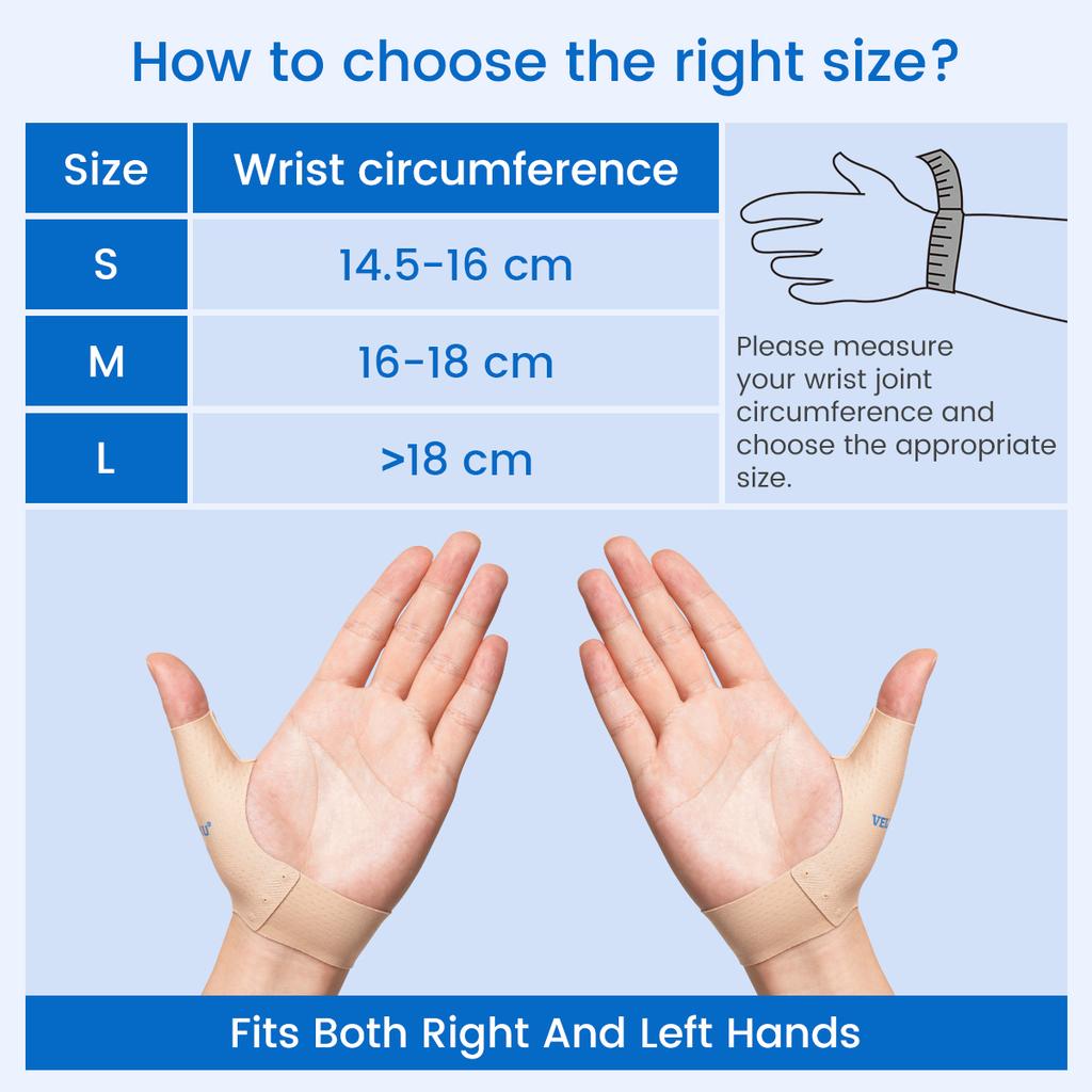 Velpeau Elastic Thumb Support Sleeve For Mild Tenosynovitis Pain And Isolate Skin, Thumb Compression Sleeve Ambidextrous Design
