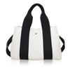 Gisele Mini Tote Shoulder Crossbody PU Perfect for or Casual Large White X Black Women's 2-Way Bag, Bag, Leather, Commuting, School, Use, Capacity,