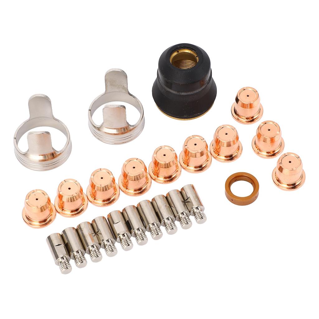 24Pcs Plasma Cutting Torch Tip Kit Consumables for IPT‑60 PT‑60 IPT‑40 Cutter Electrode Shield Cap Stand Off Swirl Ring