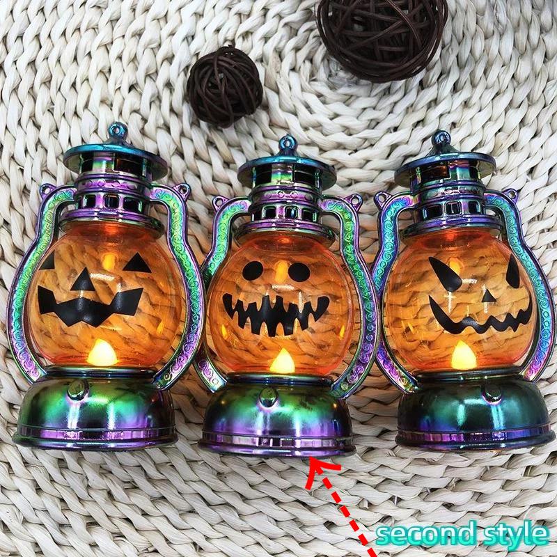 Mini Halloween Pumpkin Led Lantern With Warm Flickering Light For Halloween Home Party Tabletop Decor Gifts
