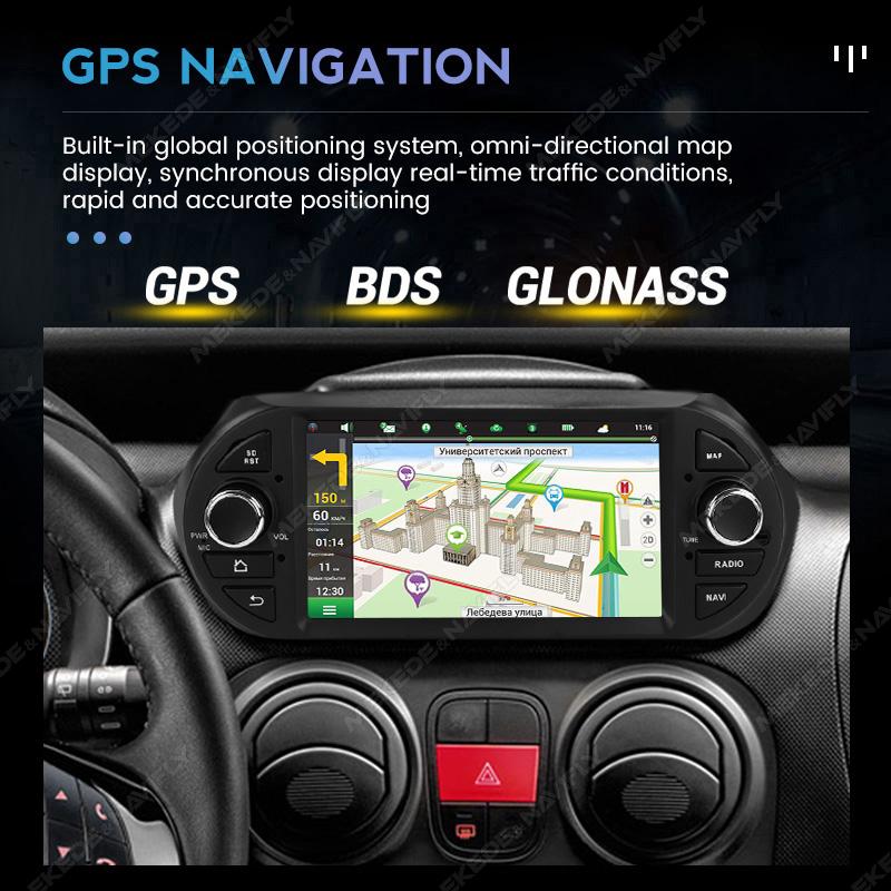 Navifly 7'' 1Din Android For Fiat Fiorino Citroen Nemo Peugeot Bipper 2008-2017 Car Radio Multimedia Video Player Carplay Auto