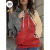 Womens Relaxed Fit Hooded Long Sleeve Sweatshirt With 3D Floral Plaid Print Breathable Comfort Casual Top