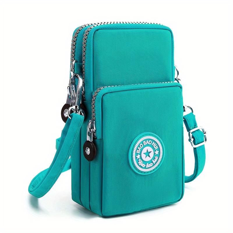 Portafoglio Sportivo, Borsa per Cellulare, Borsa a Spalla Multi Scomparto con Zip, Borsa a Mano, Portamonete, Portamonete Piccolo con Portachiavi Retrò, Borsa da Braccio per Esterno