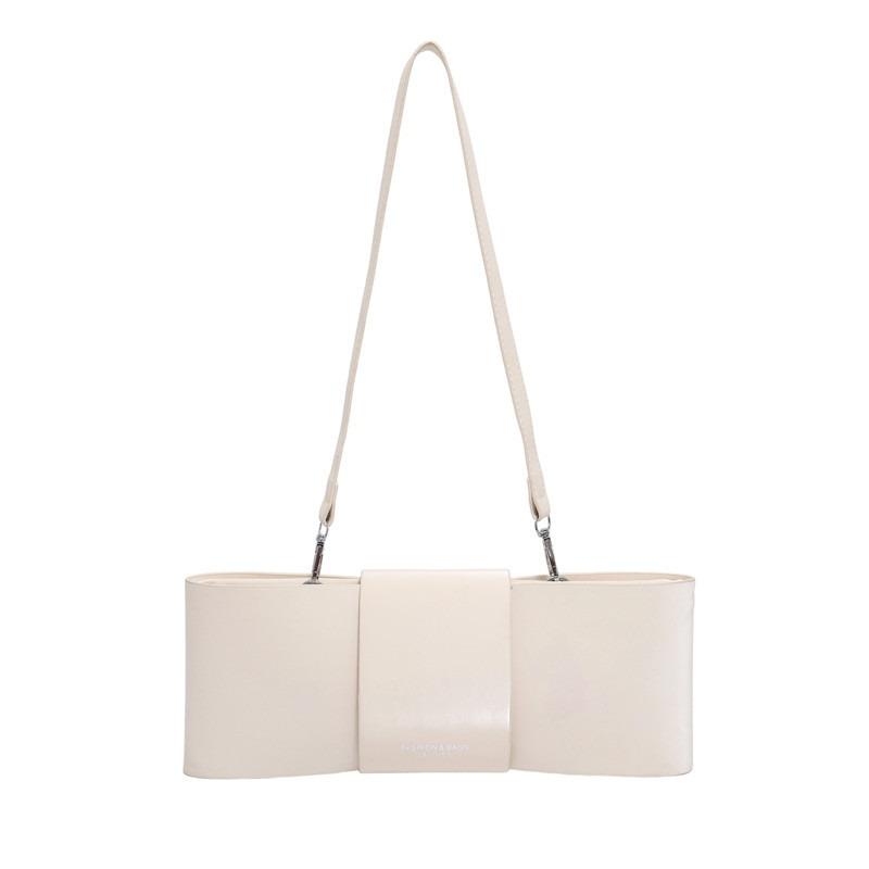 

Niche design simple portable baguette bag women s new trendy personality versatile trend shoulder armpit bag белый