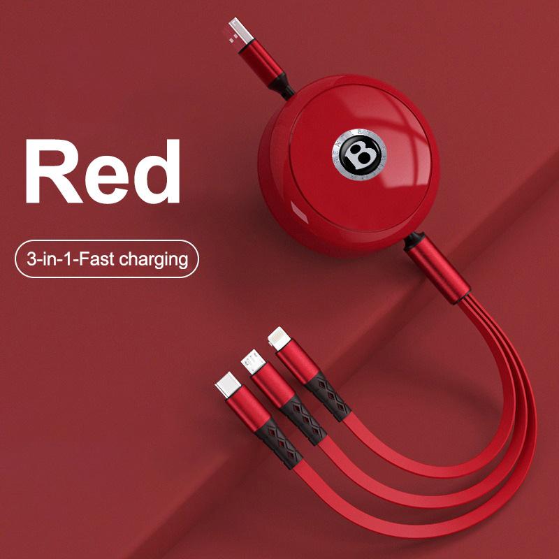 

3-в-1 Кабель для передачи данных USB Type C Быстрая зарядка Автомобильное зарядное устройство Кабель для Bentley Flying Spur Continental GT Bentayga Mulsanne Аксессуары красный