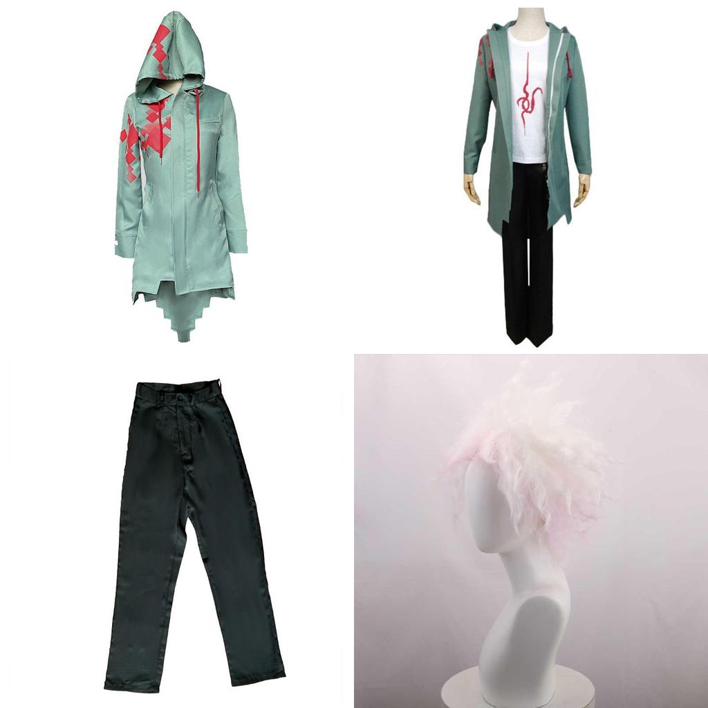 Komaeda Nagito High Quality Cosplay Costume Coat Jacket T-shirt Pants Wig Set