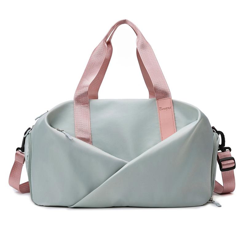 

Сумка для плавания с разделением на влажную и сухую воду, сумка для фитнеса, сумка для хранения на короткие поездки, спортивная сумка для йоги, большая вместительная сумка для тренировок 45*25*26cm розовый/зелёный