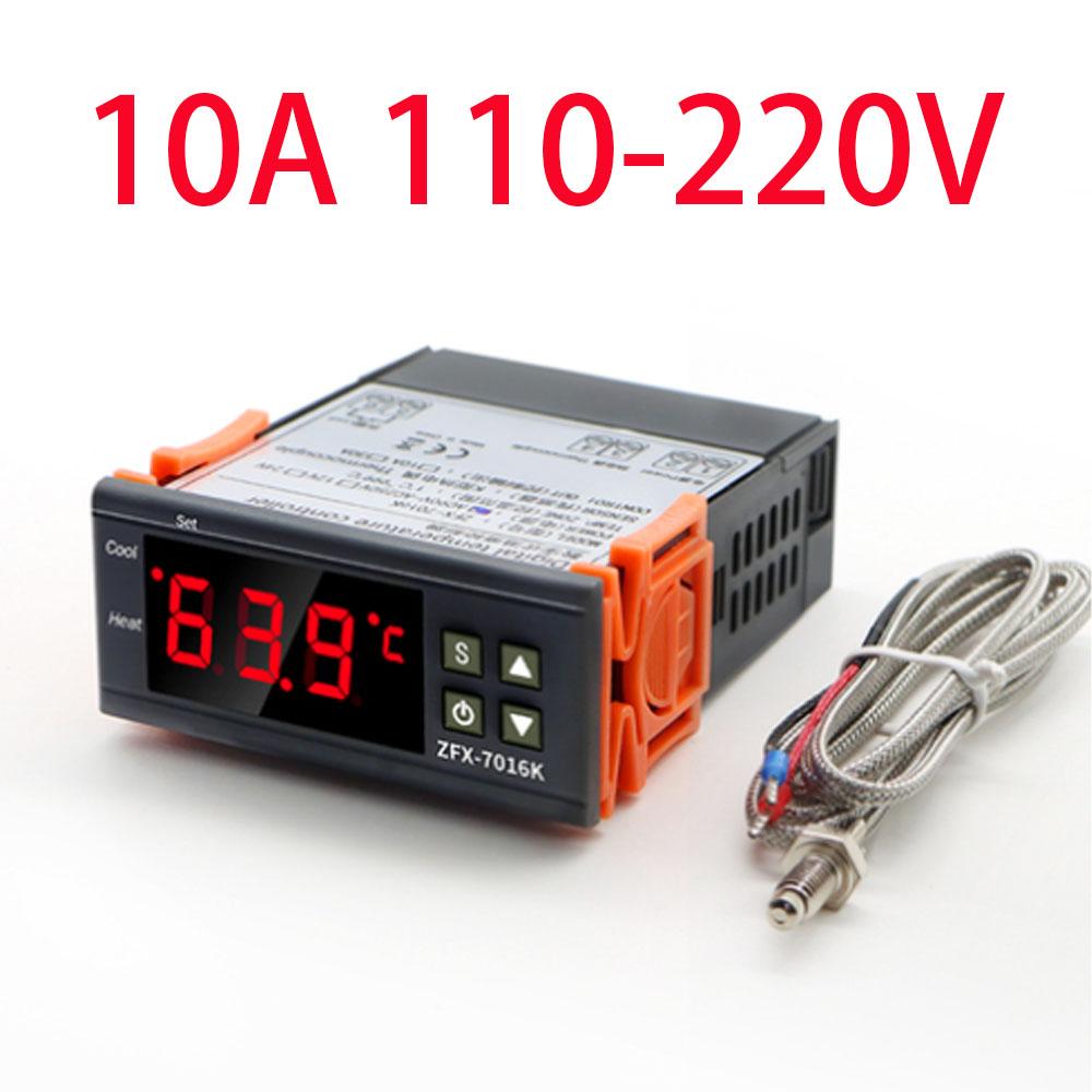 ZFX-7016K Regulátor teploty LCD Digitální termostat Spínač Přesnost Teploměr Termoregulátor S K-typovým senzorem pro domácnost