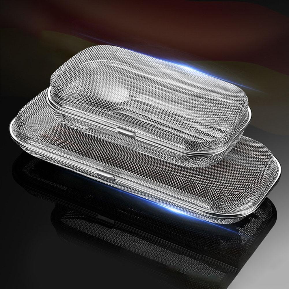 Förvaringslåda i rostfritt stål med nät för bestick Tom låda Utomhus Bärbar Förvaring För Ätpinnar Skedlåda Barnköksdelar