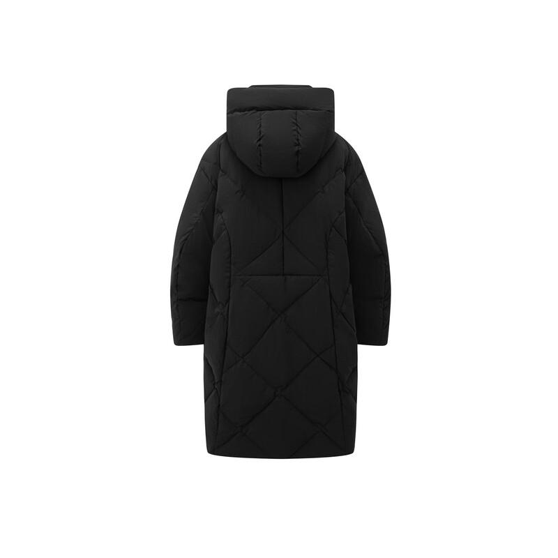 Elva' Island Women's Hooded Mid-Length Loose-Fit Down Jacket
