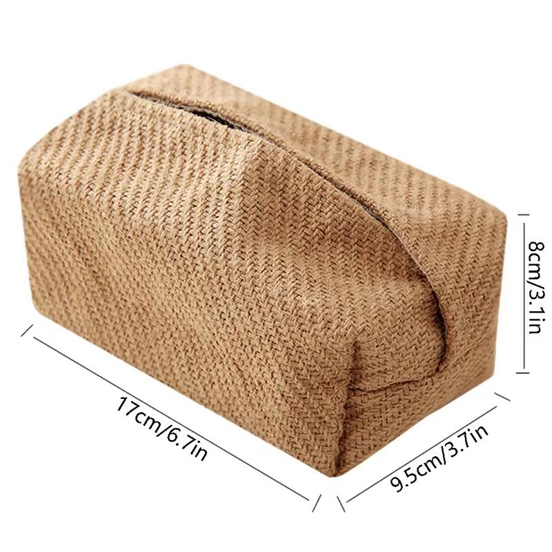 Cotton Linen Cloth Art Tissue Box Holder Rectangle Container Towel Napkin Paper Bag Pumping Box Home Decor Handkerchief Box Gift