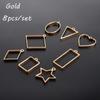 8 pieces of new hollow pendant jewelry making necklace pendant frame resin geometry