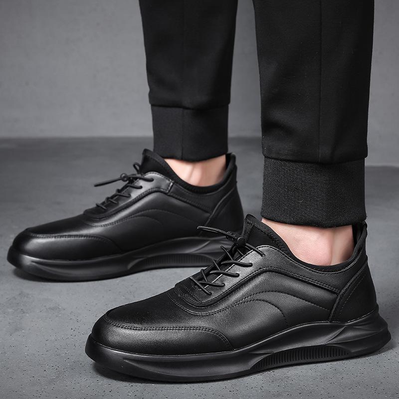 Jarní podzimní sportovní obuv Pánské Kožené Prodyšná Síťovina Běžné Kožené Boty Pánské Boty Trend Černá Kožená Protiskluzová jednokolka