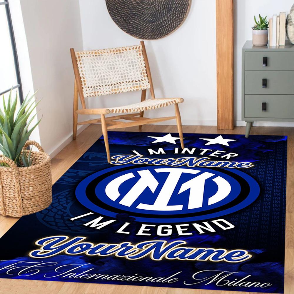 Inter Milan Personalized Name Floor Rug Office Rug Suitable for Decorate room Foyer Bedrooms Living Rooms Antislip Carpet Office home decor