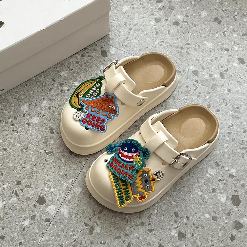 

Cartoon hole shoes summer new cute casual bag head sandals trendy brand beach wear women pedal slippers 39-40