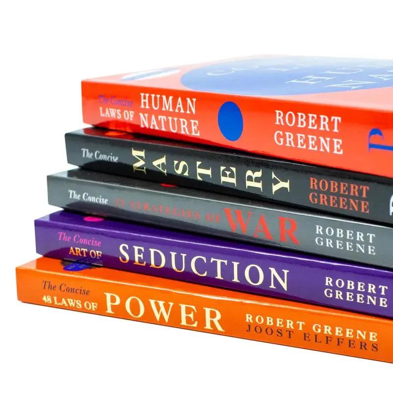 Coffret 5 livres de Robert Greene (ÉDITIONS CONCISES) – Ensemble Copie Exacte | 48 Lois du Pouvoir, L'Art de la Séduction, Maîtrise & Plus (Version plus petite)