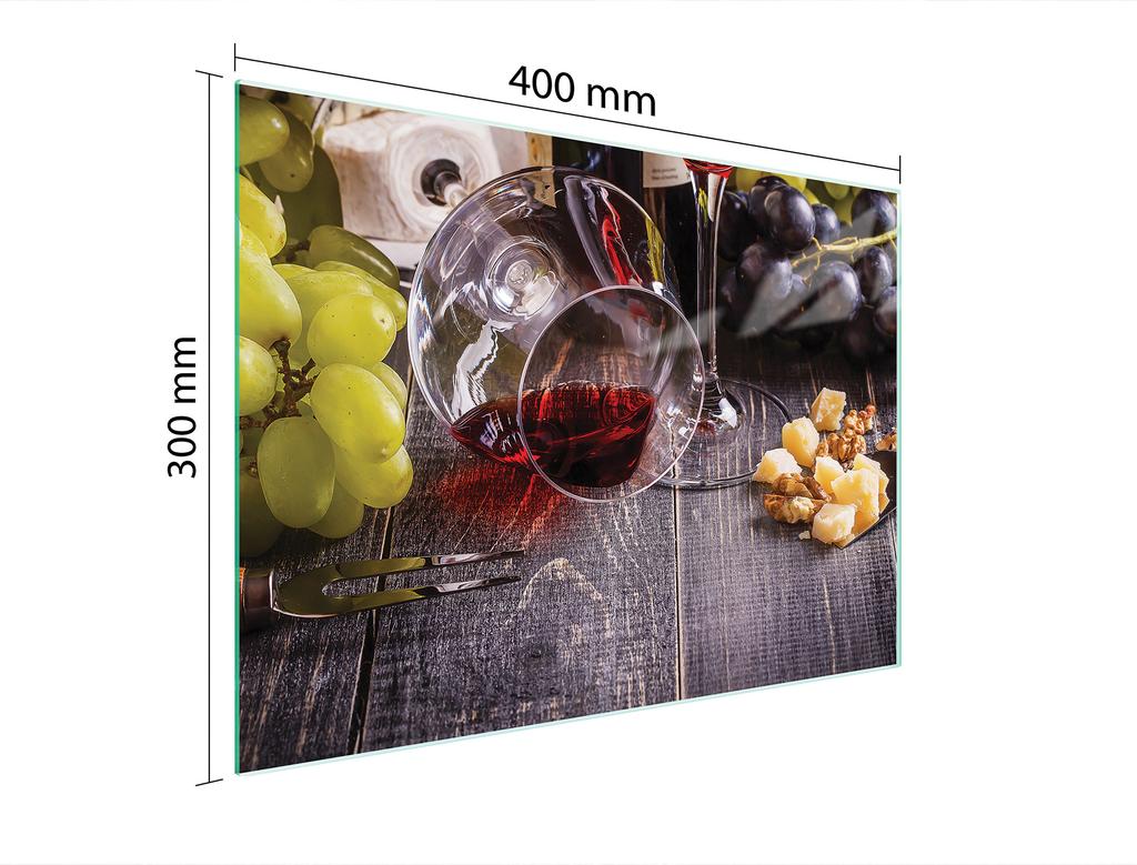 PLANCHE À DÉCOUPER EN VERRE 40x30 VIN