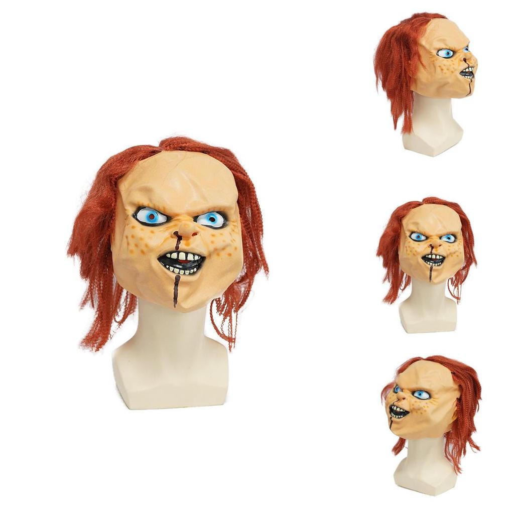 Childs Play Chucky Doll Halloween Latex Mask With Creepy Design For Party And Cosplay