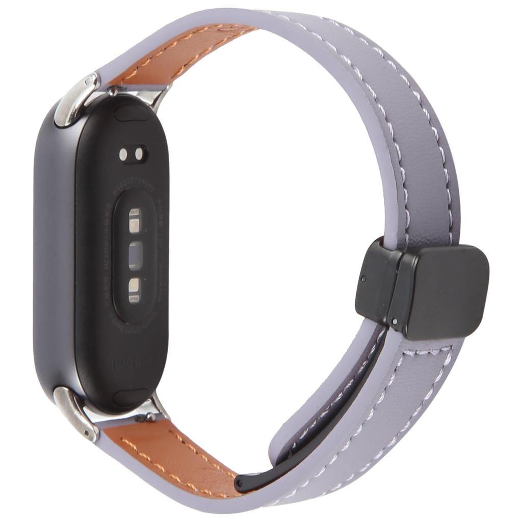 Für Xiaomi Smart Band 9/8 Faltbares Magnetisches Schwarzes Schnallen Mikrofaserleder Uhrenarmband