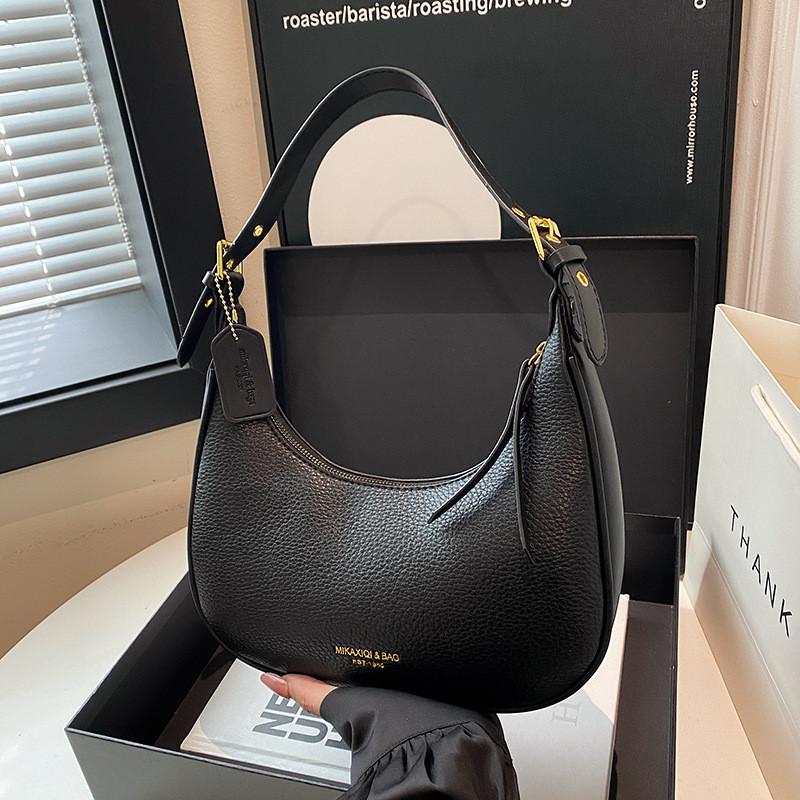 IELGY Underarm Bag Texture All-Match One-Shoulder Fashion Commuter Portable Crescent Bag