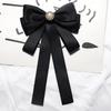 Pearl Black Bow Necktie Beads Funerals Memorial Pin Luxury Black Ribbon Pin  Parties