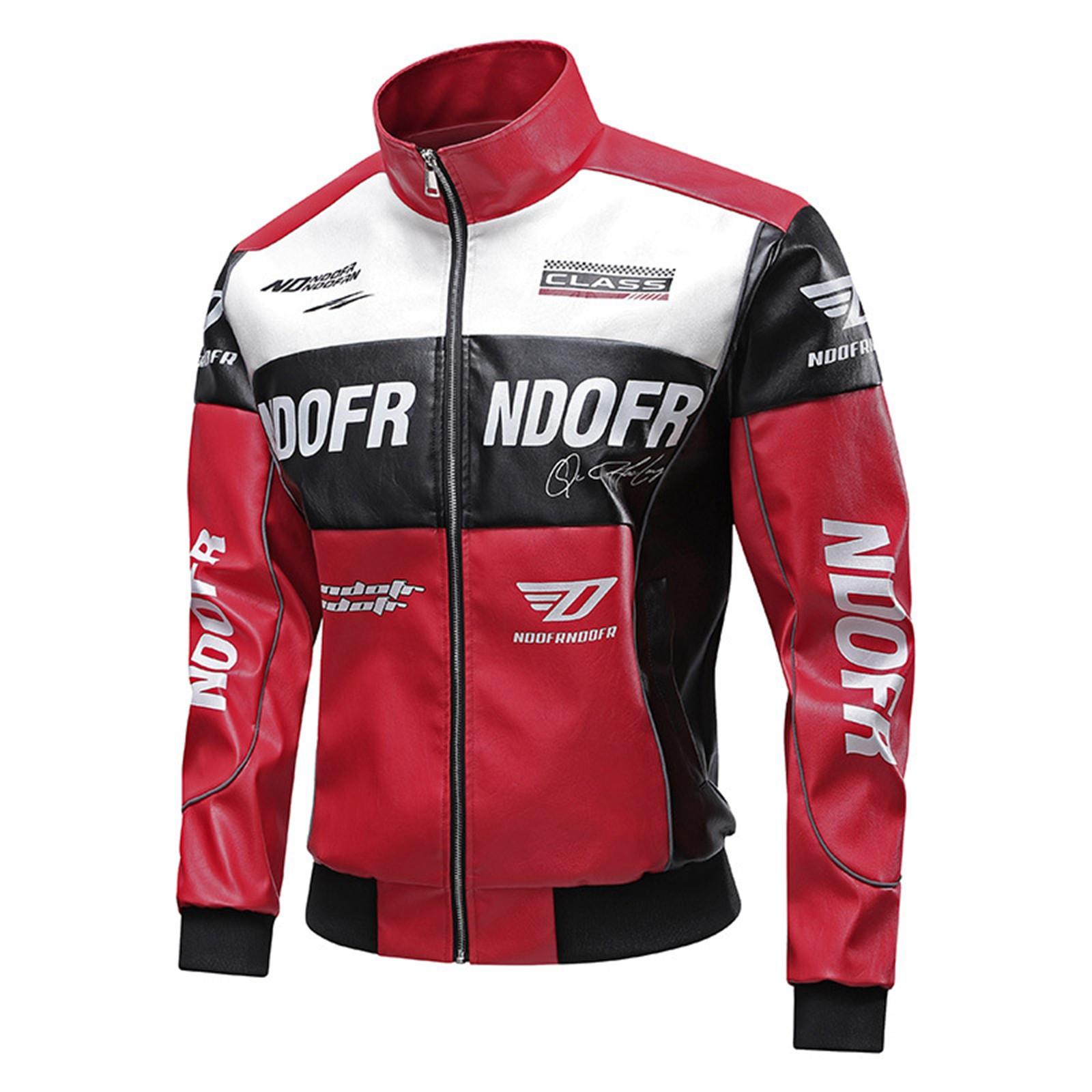 

Мотоциклетная кожаная куртка свободная модная летная кожаная куртка мужская вышитая кожаная куртка мужская XL красный