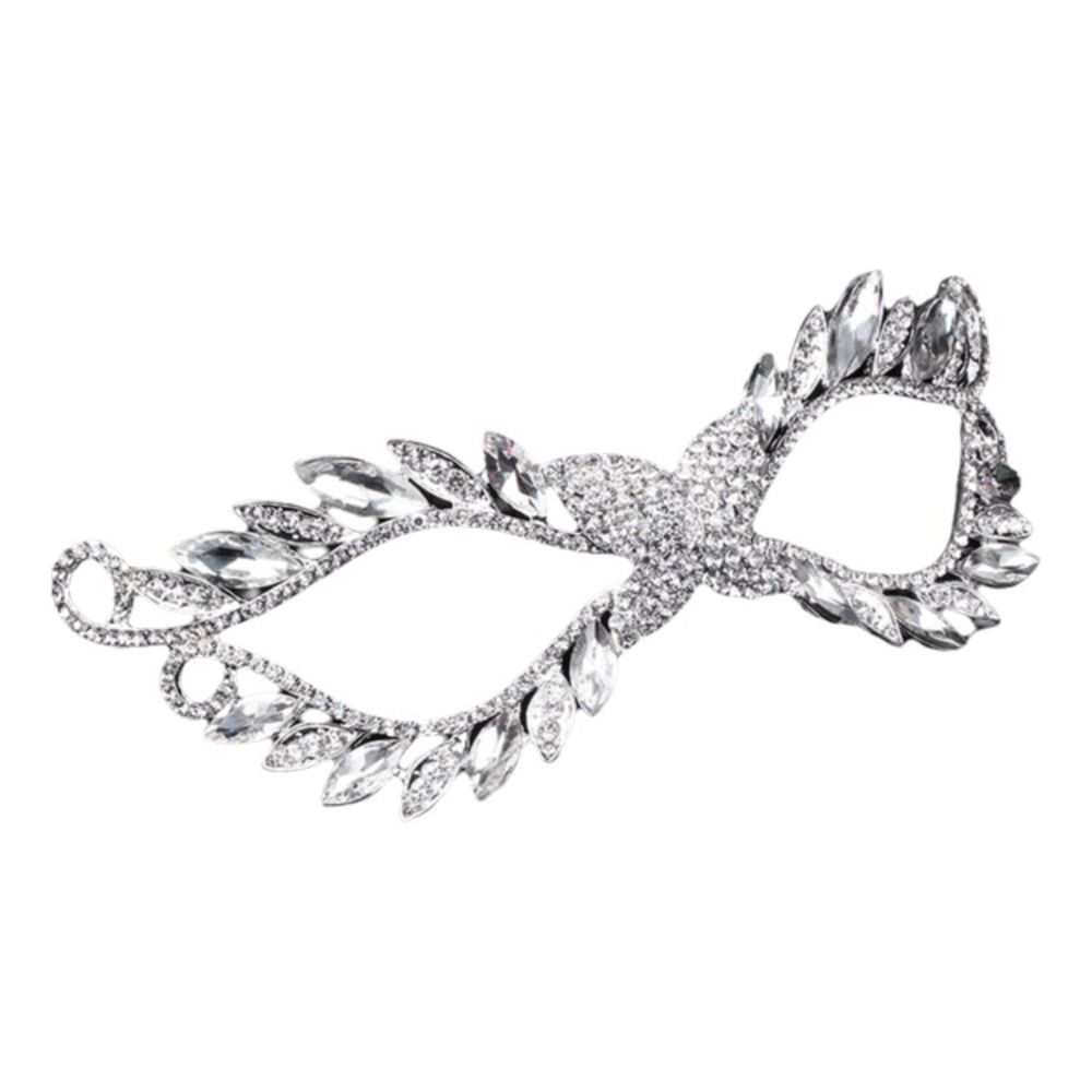 Luxury Rhinestone Rhinestone Face Mask Half Face Cosplay Veil Crystal Face Jewelry Hollow Eye Mask Wedding Party