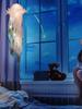 Jellyfish Sleeping Warm Light Button Battery Hanging Ceiling Lantern with Ribbon&Bead LED Bulbs for Children Bedroom