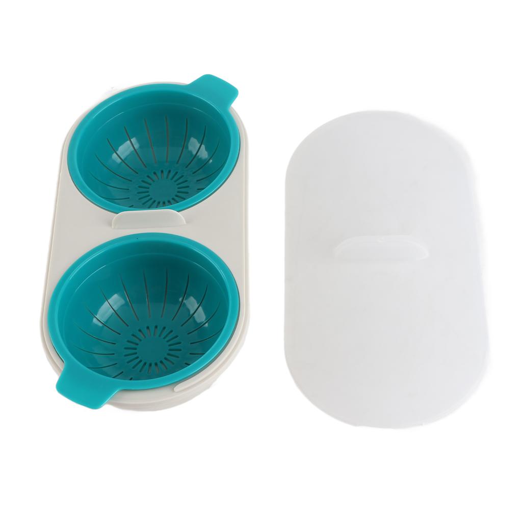 Microwave Egg Poacher Food Grade Double Cup Egg Boiler Cookware Kitchen Cooking Tools