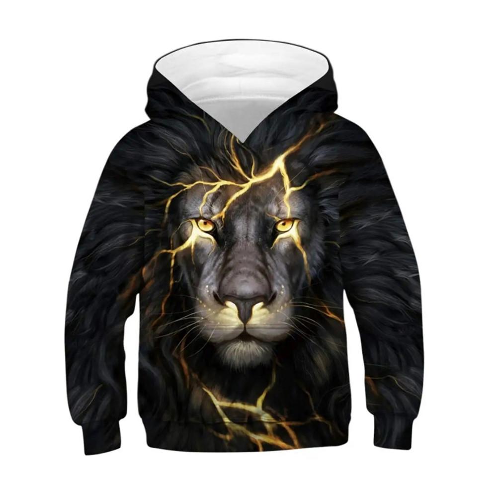 Dětská mikina s kapucí Módní jarní a podzimní kreslený potisk Zvířátka Outdoorové mikiny pro děti Děti Chlapci Oblečení Mikiny