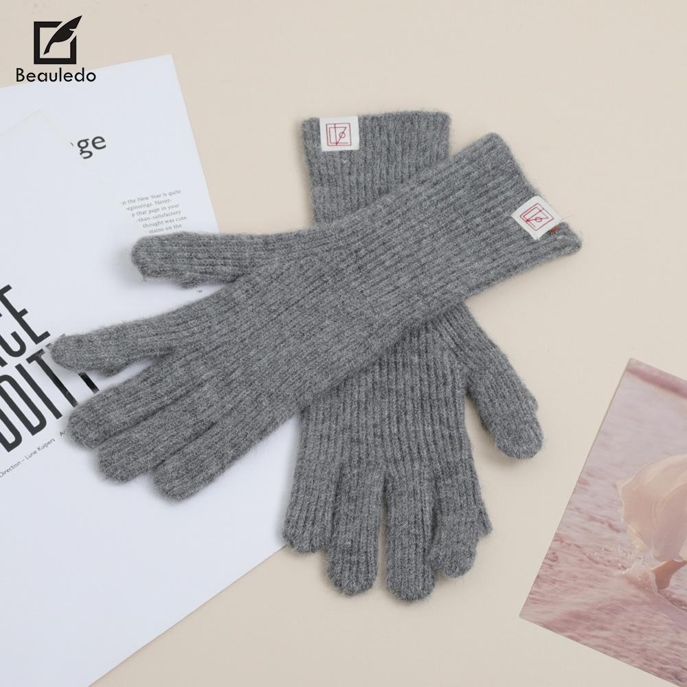Korean Version of Autumn and Winter Long Finger Touch Touch Screen for Students Outdoor Riding Cold-proof Gloves