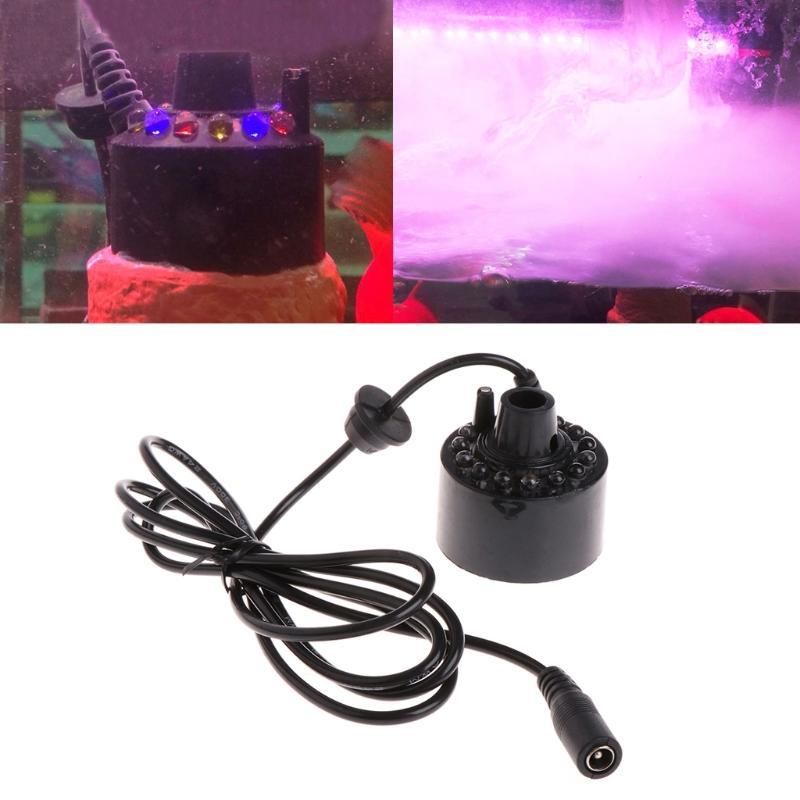 Mini Foggers Maker with 12 LED Lights Indoor Outdoor Fountain Fog Machine