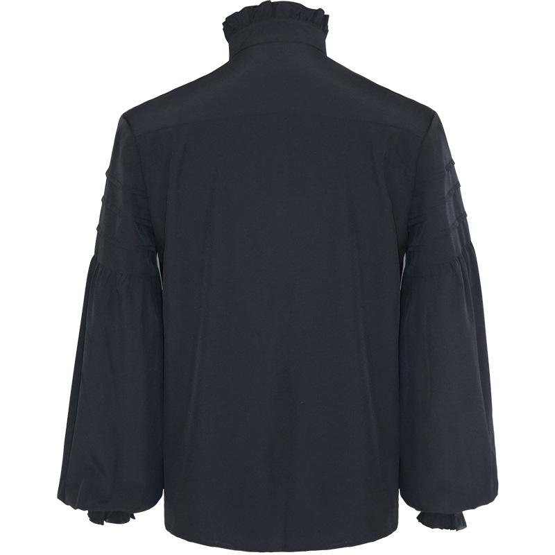 2021 European & American Men's Solid Color Steampunk Retro Stand Collar Coat
