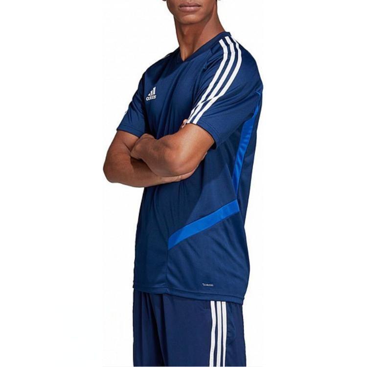 Adidas T Shirts Men's Navy Blue V Neck Moderate Straight Fit DT5286