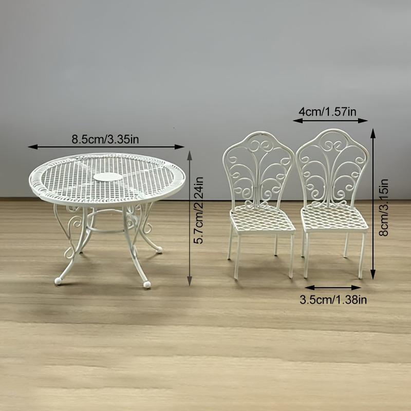 1/3 Sets Miniature Garden Furniture Set Metal Dollhouse Outdoor Table & Chairs Realistic Patio for Dollhouses Miniature Scenes