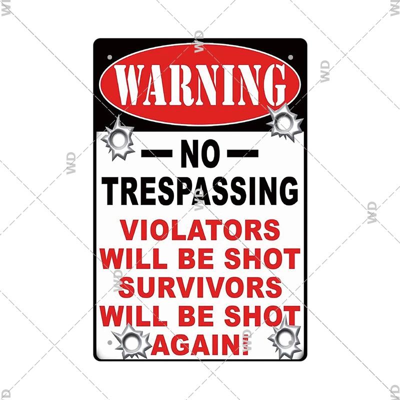 

Предупреждающая жестяная табличка Частная собственность Оружие Проход запрещен Ретро Винтажная табличка Опасность Видео Безопасность Дом Дверь Улица Бар Настенный декор 20x30cm