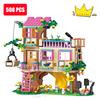 Serie Friends Albero Cabina Avventura nella Giungla con Scivolo Villa Vacanza Estiva Giardino Set di Blocchi da Costruzione Giocattoli Fai da Te per Regalo
