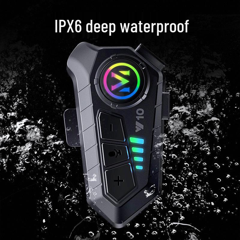 Y10 Bluetooth Helmet Headset: Waterproof, Noise-Cancelling, Smart Connection for 2 Phones