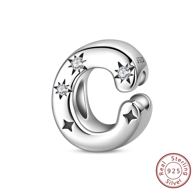 Classic Copper 26 Letters A-Z Alphabet Charms Stars Letter Beads Fit Bracelet Diy Charm For Woman Jewelry Making