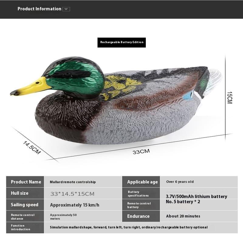 New 2.4G Simulation Duck Remote Control Boat Waterproof Electric Water Animal Summer Outdoor Swimming Pool Children's Toy Gift Creative Speedboat
