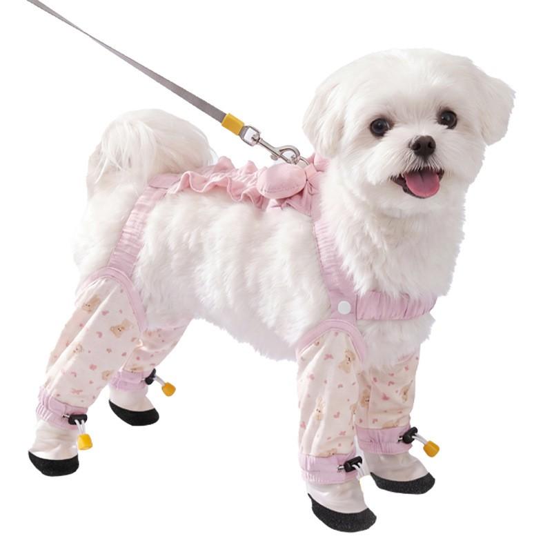 Sweet Bow Anti-Dust Full Coverage Dog Jumpsuit Small Medium Breeds Dustproof Mosquito Repellent Pet Outfit