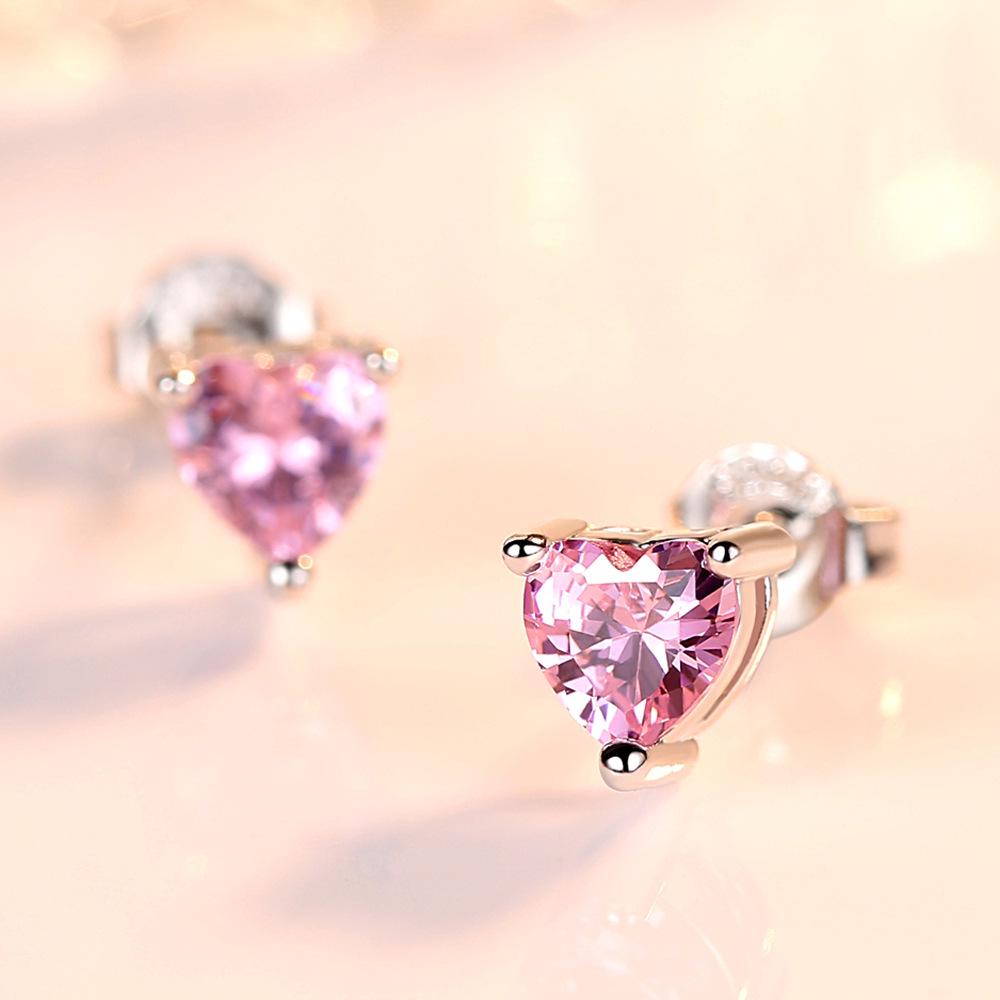 Korean Heart-Shaped Silver-Plated Earrings for Women - Elegant and Versatile.
