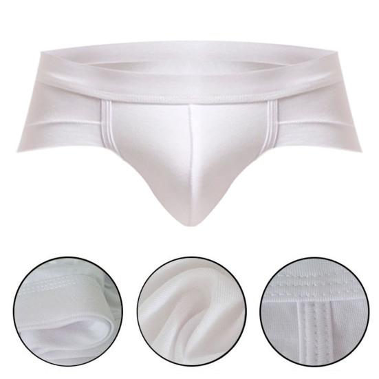 U Convex Lift Hip Men Underpants Stretchy Low Waist Solid Color Boxer Briefs