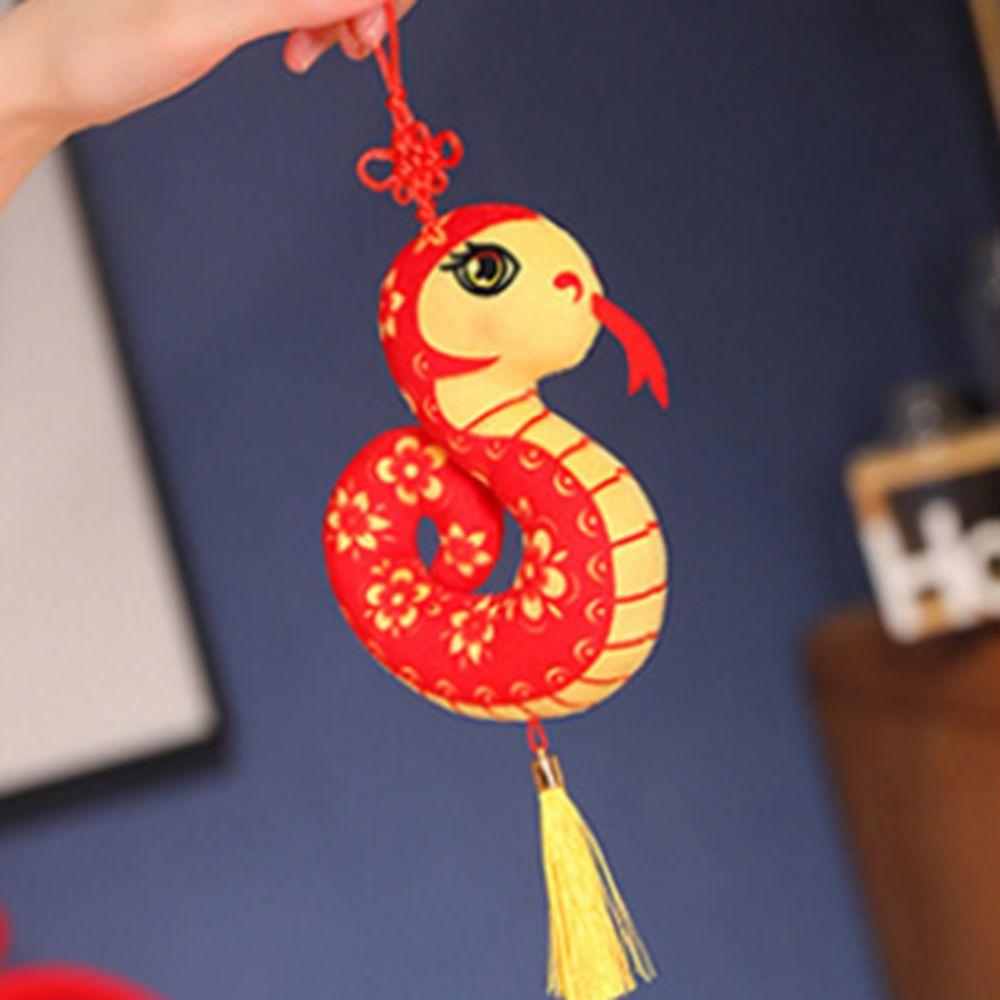Stuffed Paper-cut Zodiac Snake Pendant With Tassels Snake Mascot Doll Snake Dolls Pendant Girl/Boy
